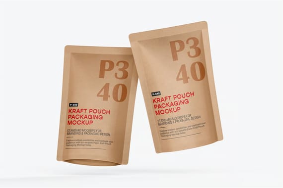 Kraft Pouch Packaging Mockup