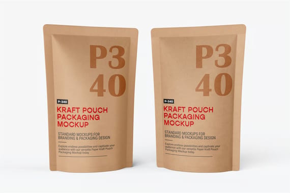 Kraft Pouch Packaging Mockup