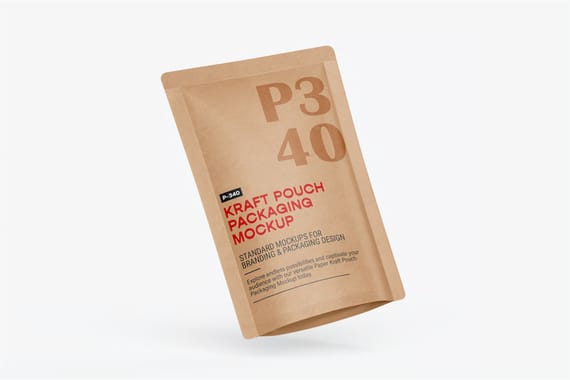 Kraft Pouch Packaging Mockup