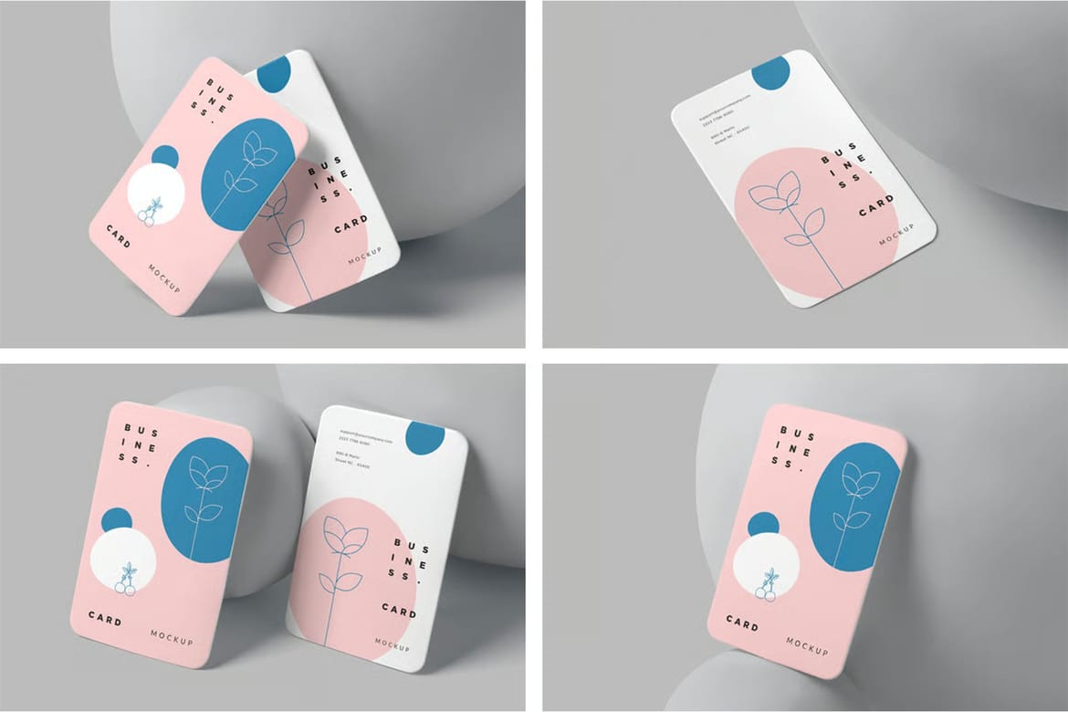 2.2x3.3 EU Size Name Card Mockups