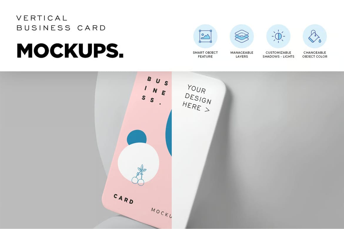 2.2x3.3 EU Size Name Card Mockups