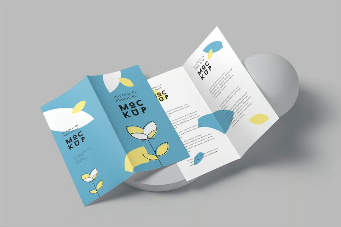 2 Fold DL Size Brochure Mockups