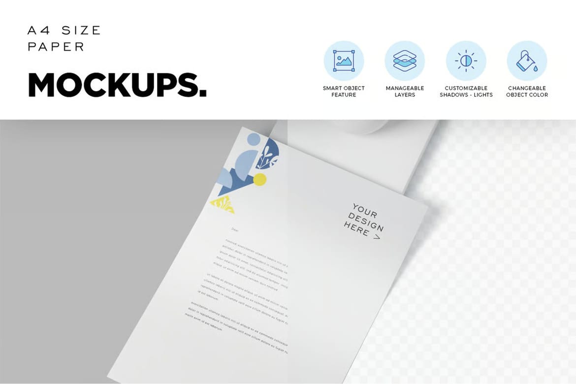 4 A4 Size Paper Mock Ups