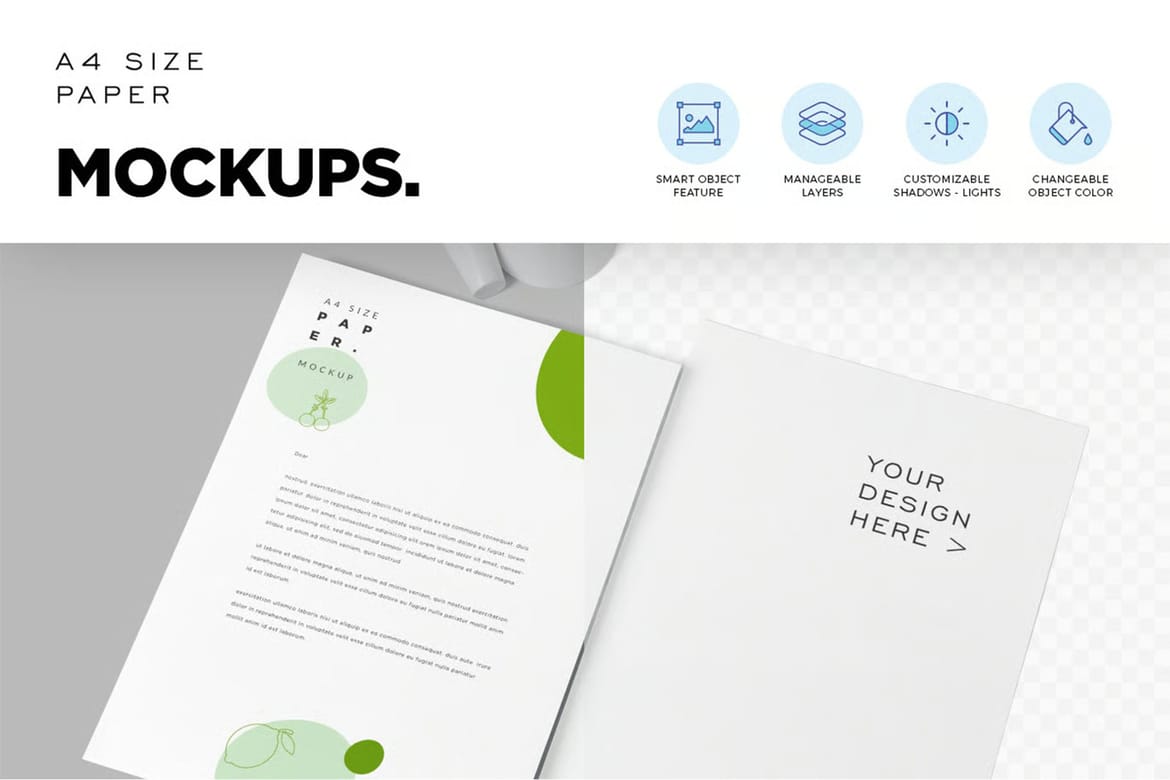 4 A4 Size Paper Mockups