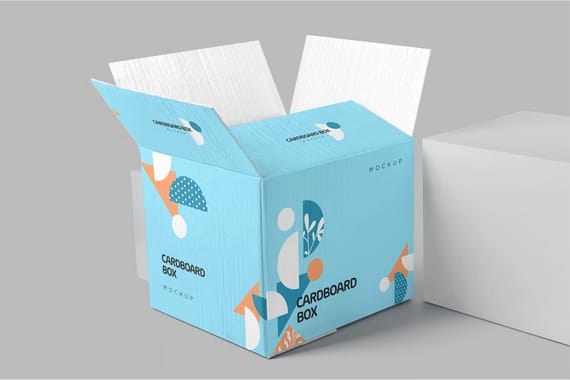 4 Cardboard Box Mockups