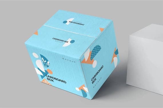 4 Cardboard Box Mockups