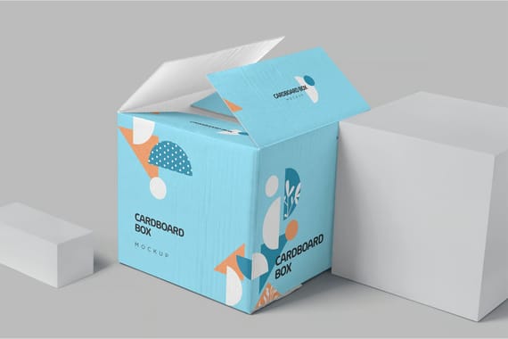 4 Cardboard Box Mockups