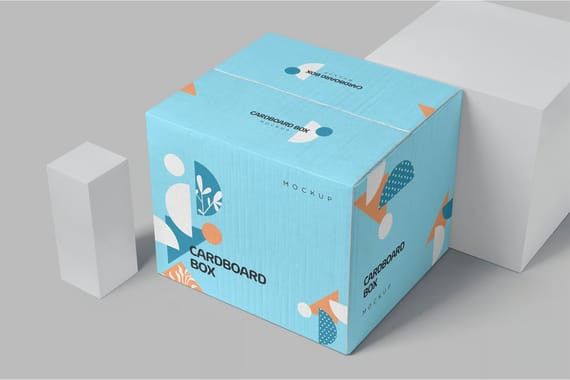 4 Cardboard Box Mockups