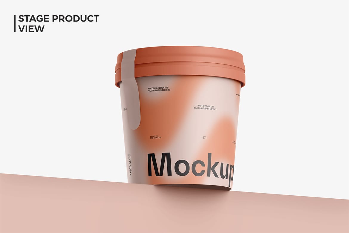 Ice Cream Cup Packaging Mockup