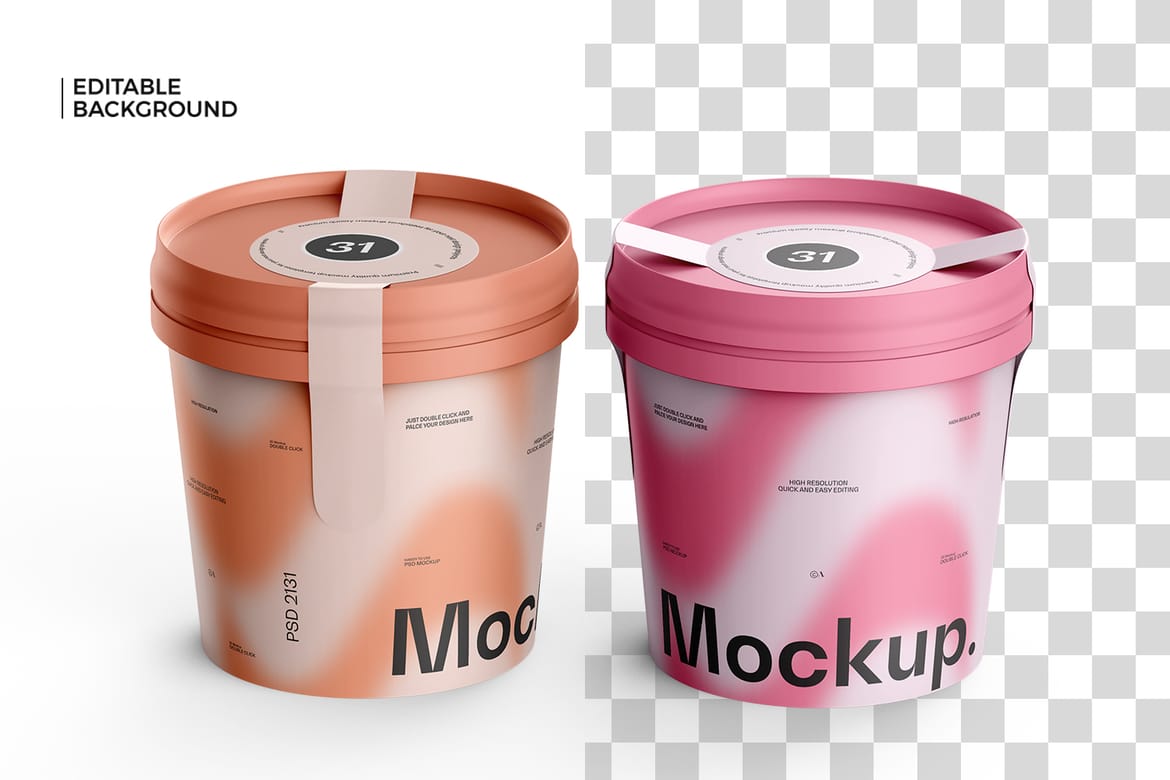 Ice Cream Cup Packaging Mockup