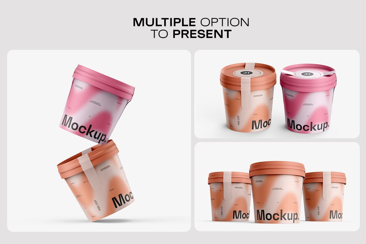 Ice Cream Cup Packaging Mockup