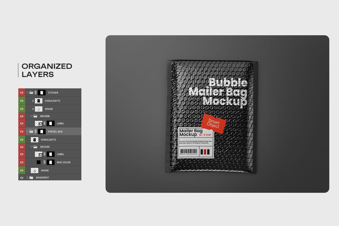 Bubble Mailer Bag Mockup
