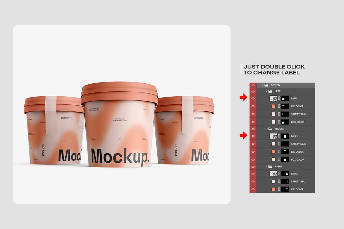 Ice Cream Cup Packaging Mockup