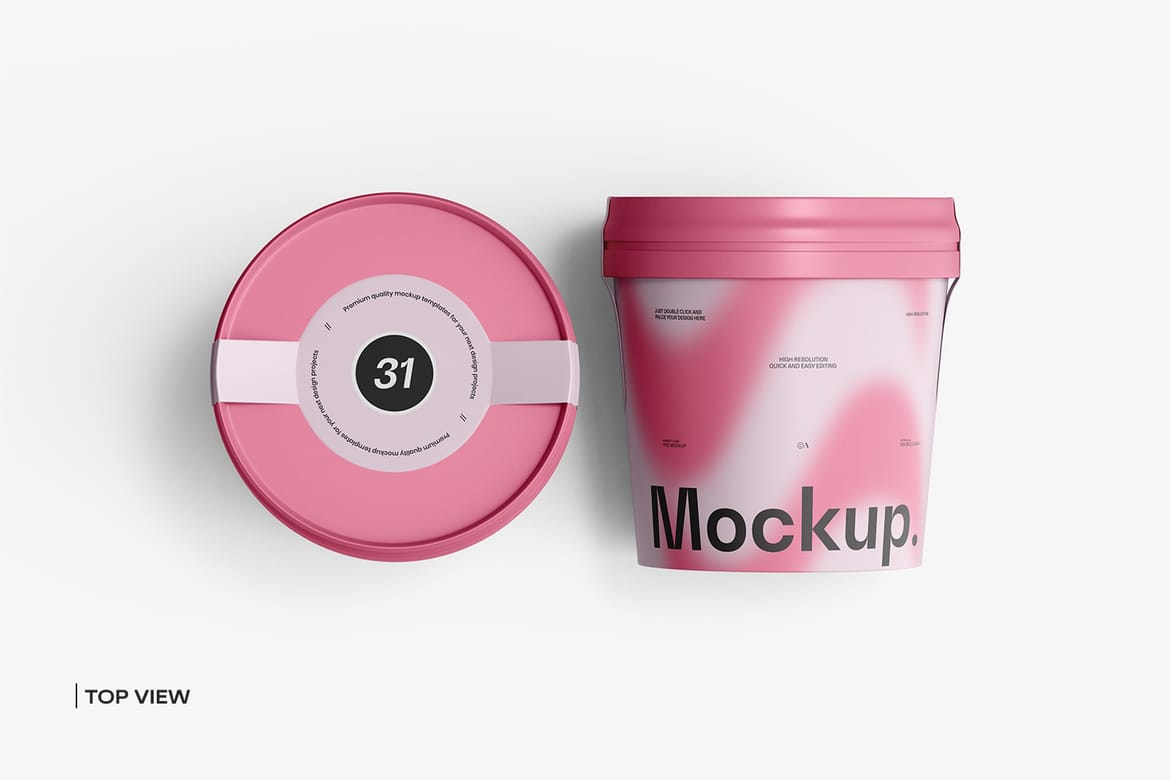 Ice Cream Cup Packaging Mockup