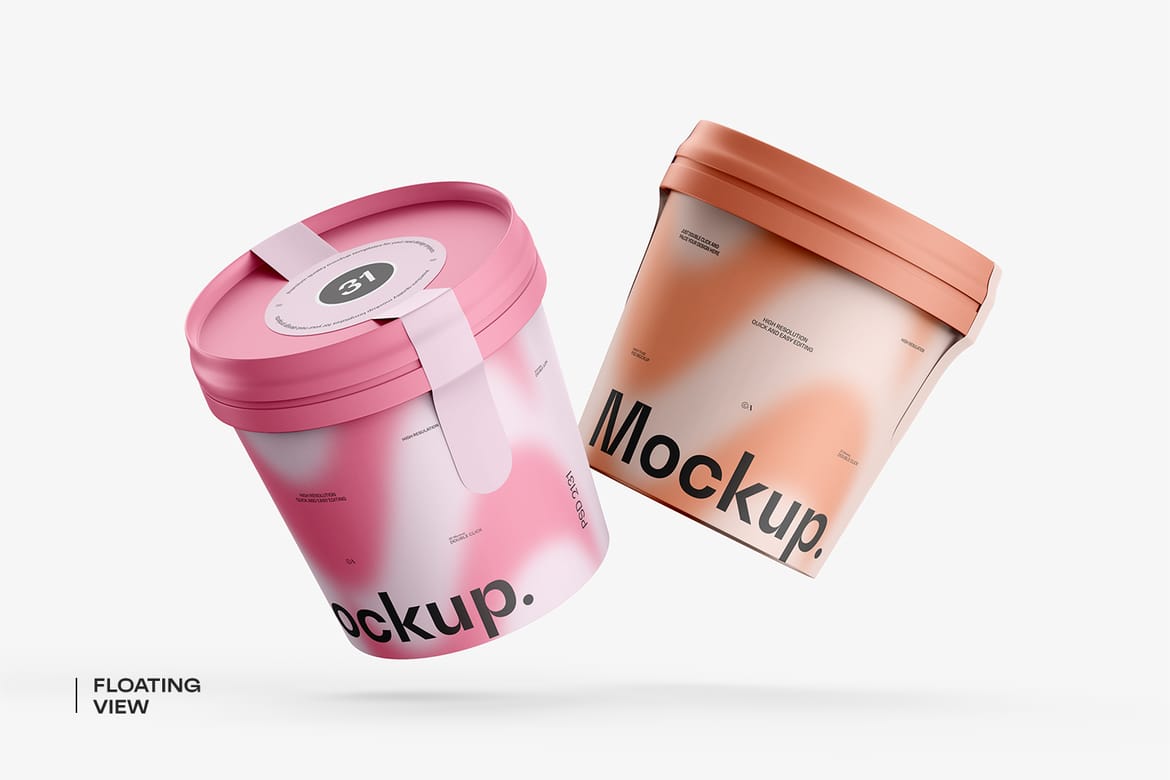 Ice Cream Cup Packaging Mockup