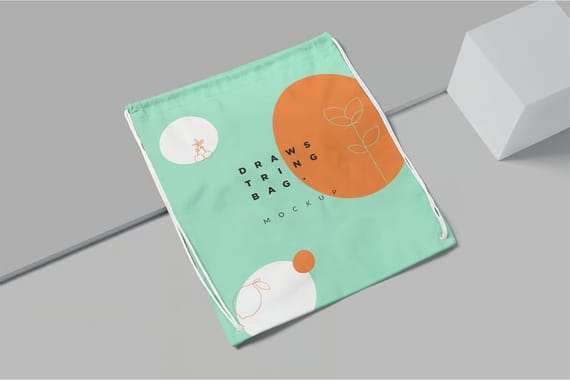 4 Drawstring Bag Mockups