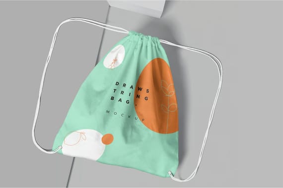 4 Drawstring Bag Mockups
