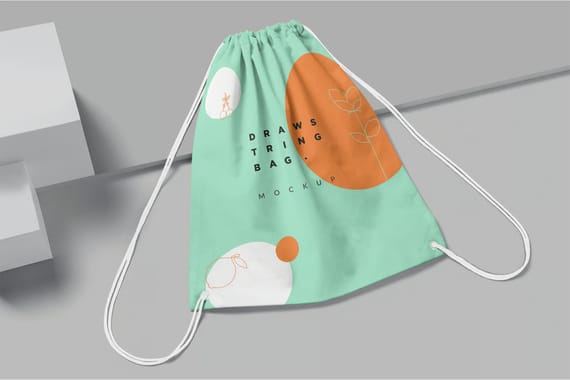 4 Drawstring Bag Mockups
