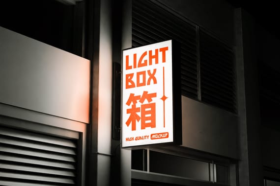 Light Box Sign Mockup