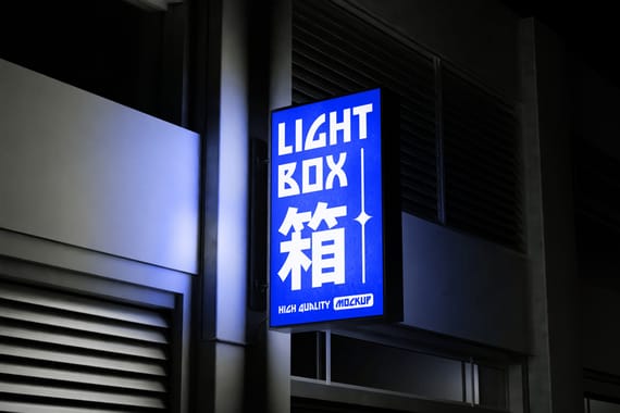 Light Box Sign Mockup