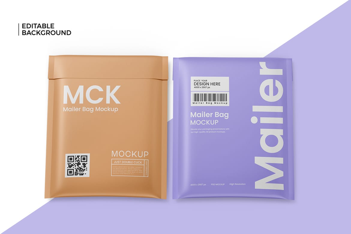 Mailer Bag Packaging Mockup