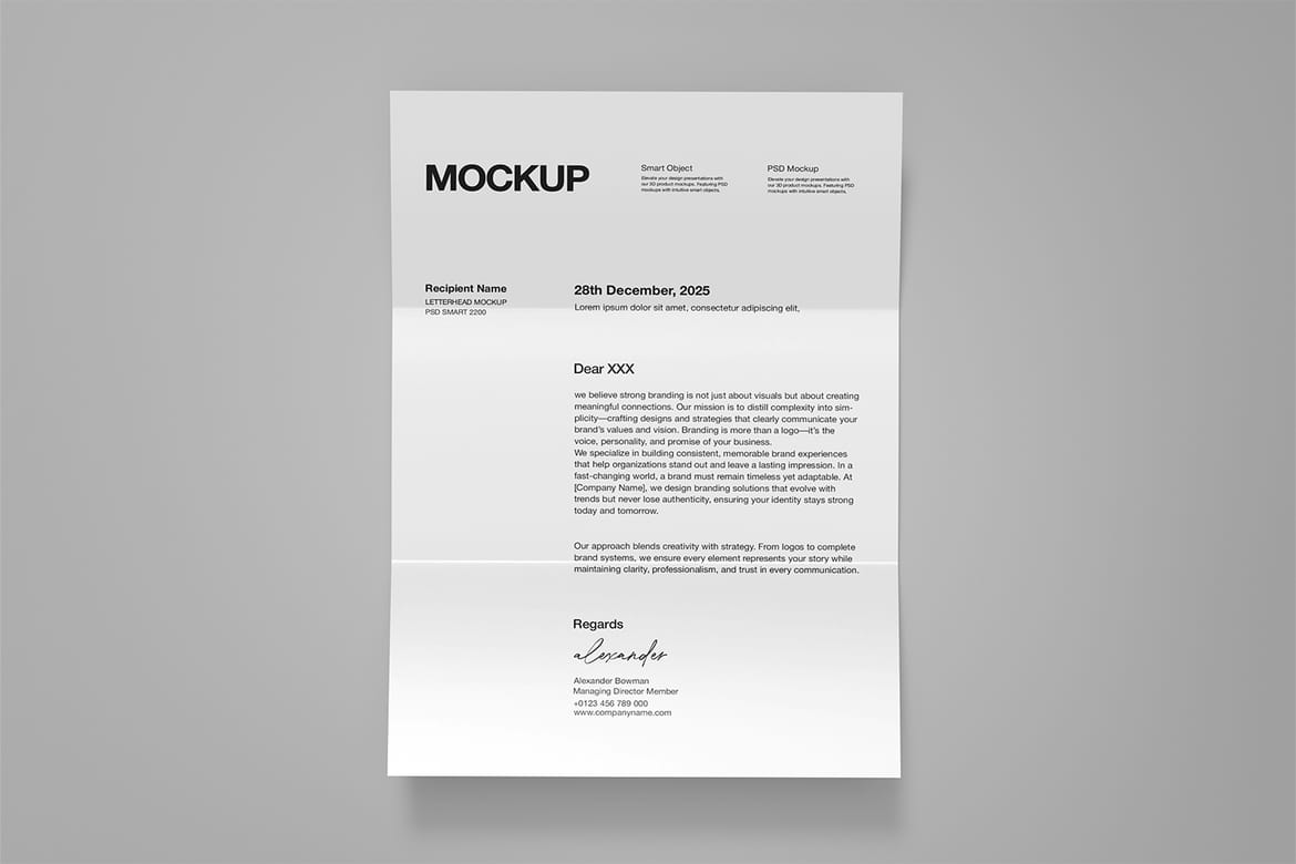 A4 Letterhead Branding Mockup