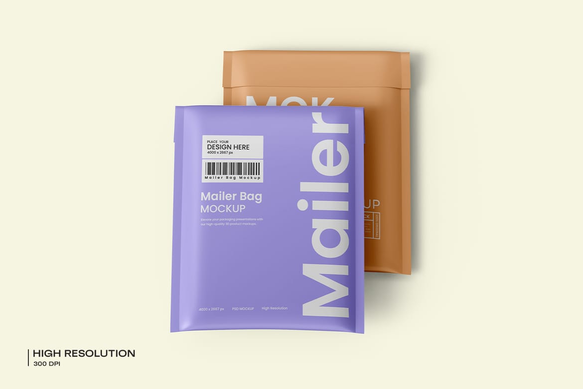 Mailer Bag Packaging Mockup