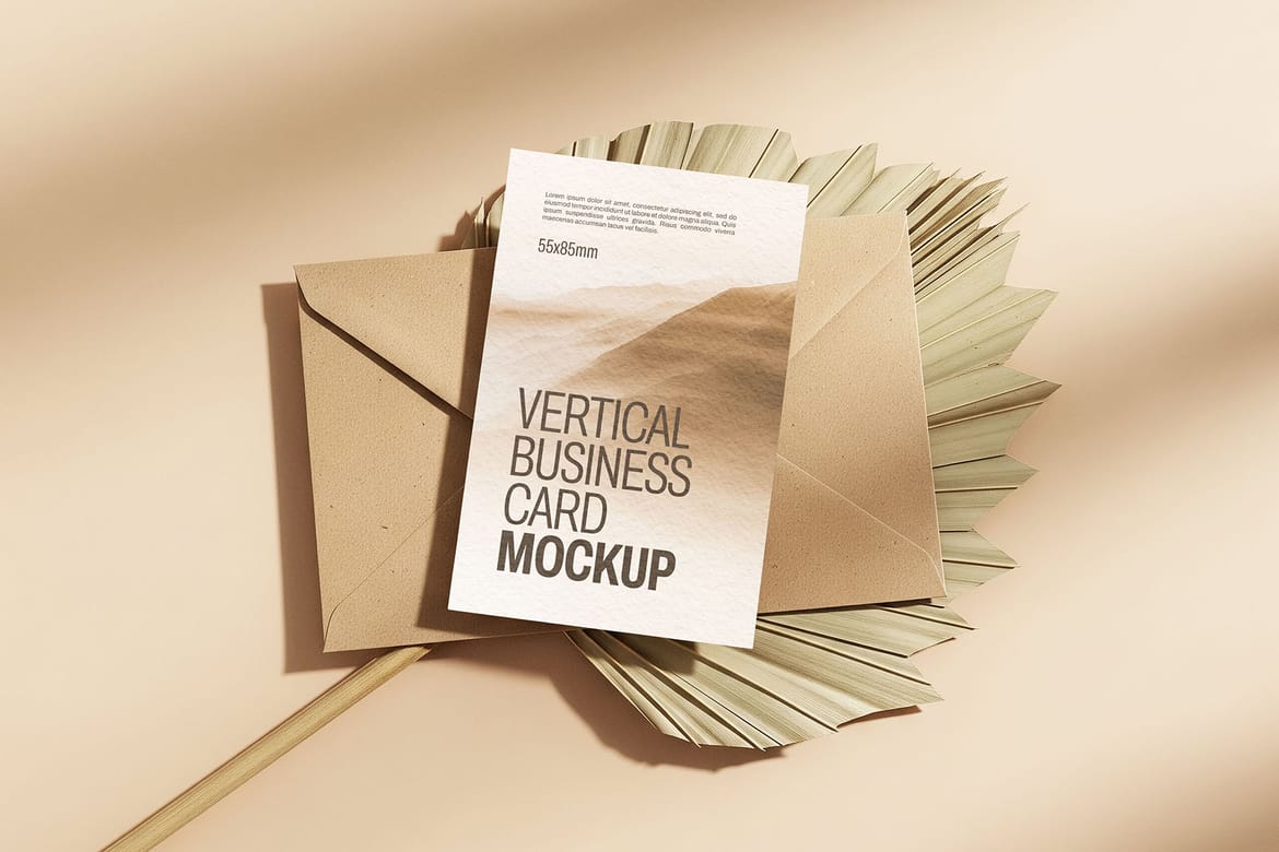 Minimalist Vertical Business Card Mockup