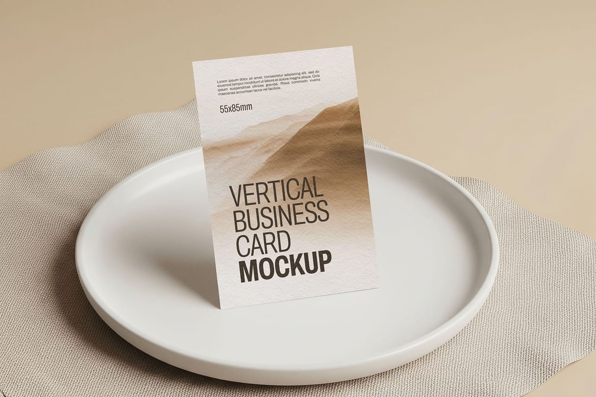Minimalist Vertical Business Card Mockup