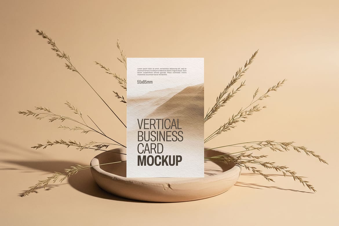 Minimalist Vertical Business Card Mockup