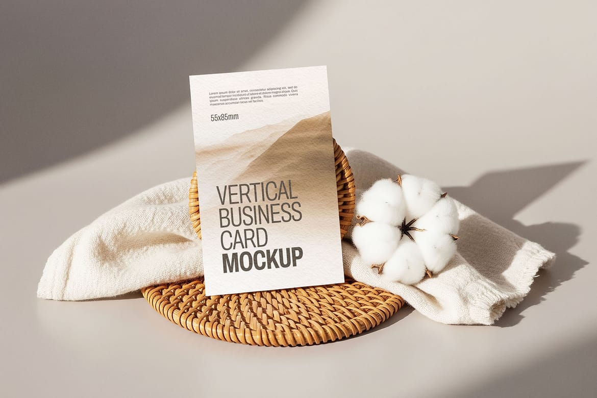 Minimalist Vertical Business Card Mockup