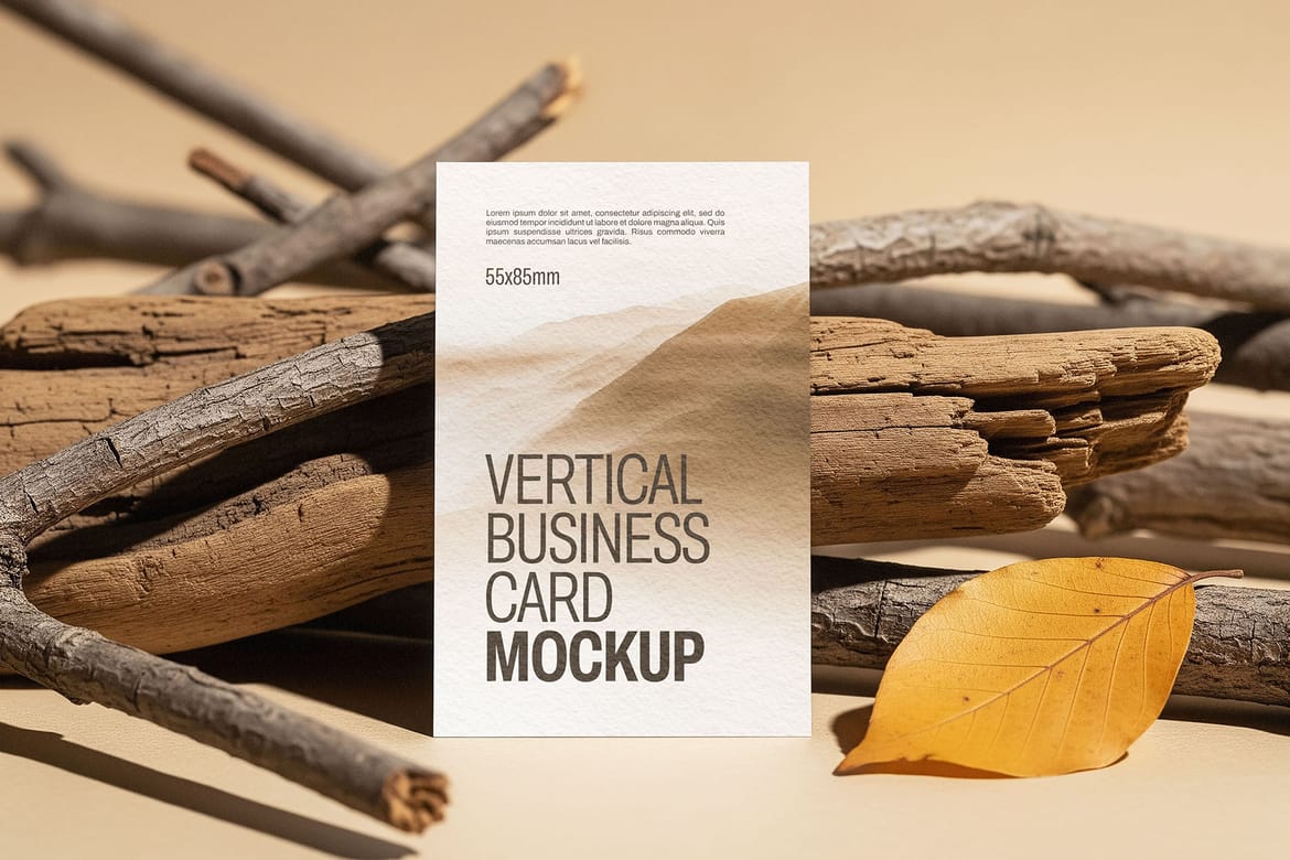 Minimalist Vertical Business Card Mockup