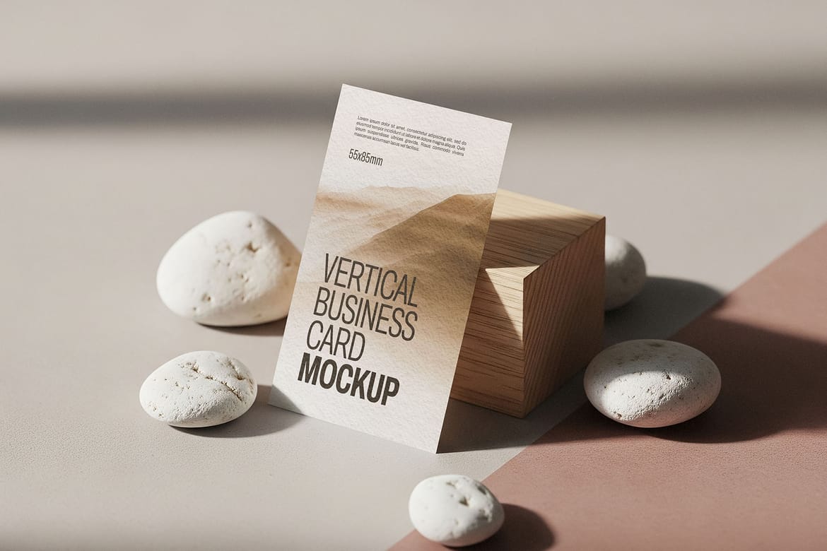 Minimalist Vertical Business Card Mockup