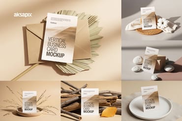 Minimalist Vertical Business Card Mockup