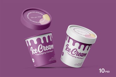 Ice Cream Tub Mockup