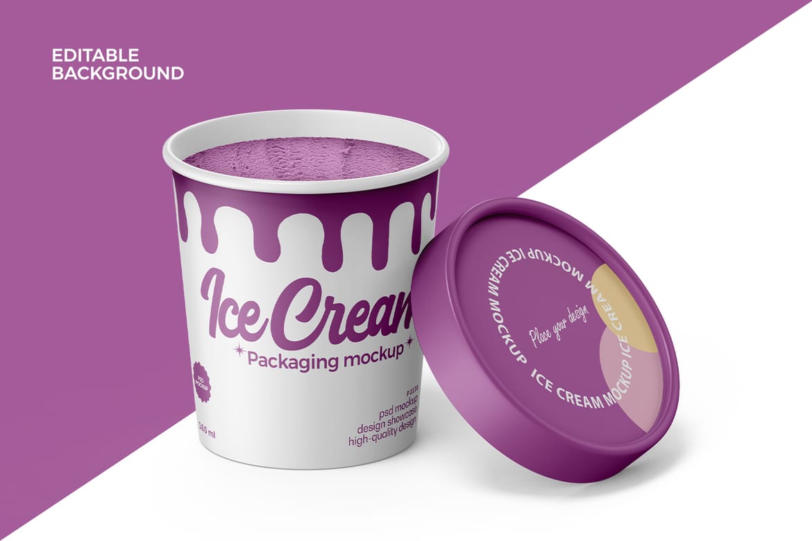 Ice Cream Tub Mockup