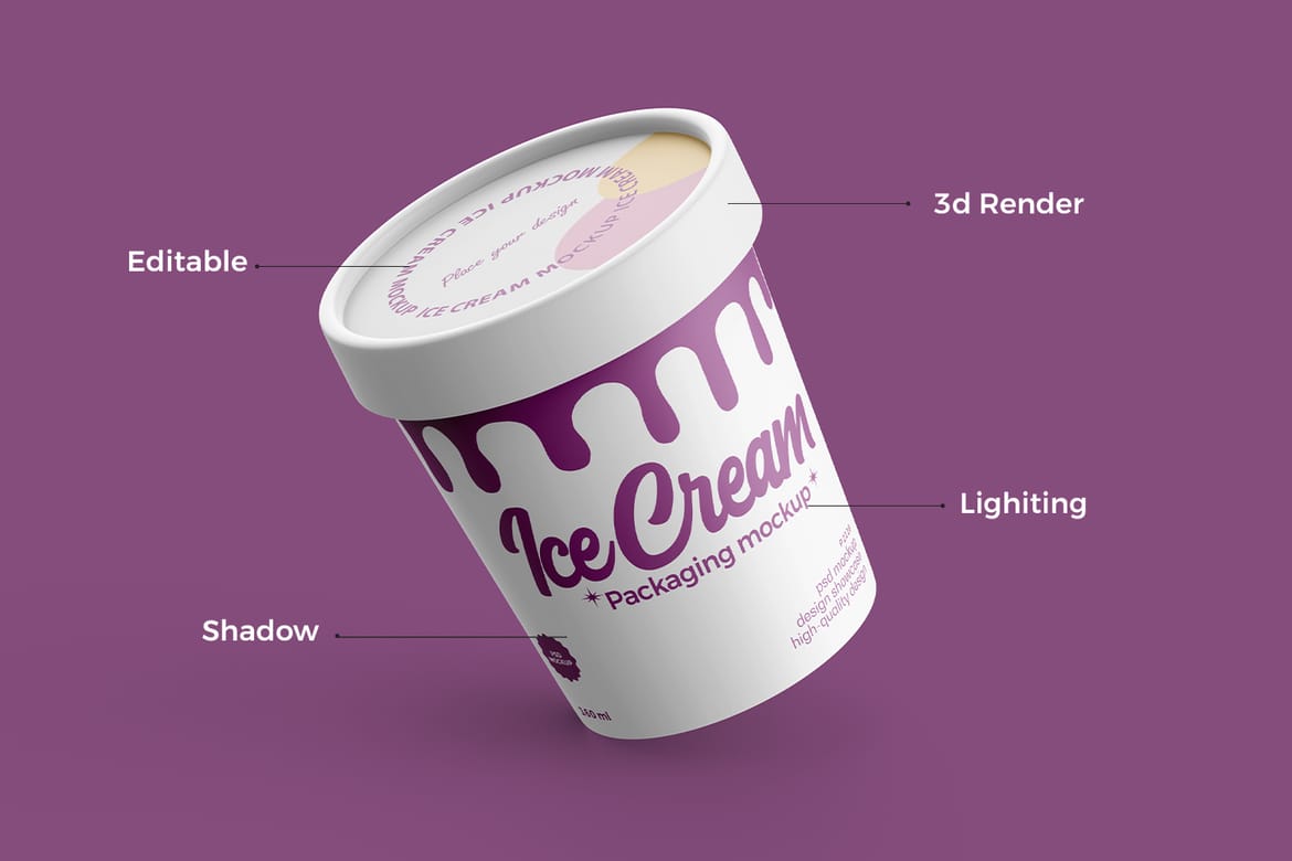 Ice Cream Tub Mockup