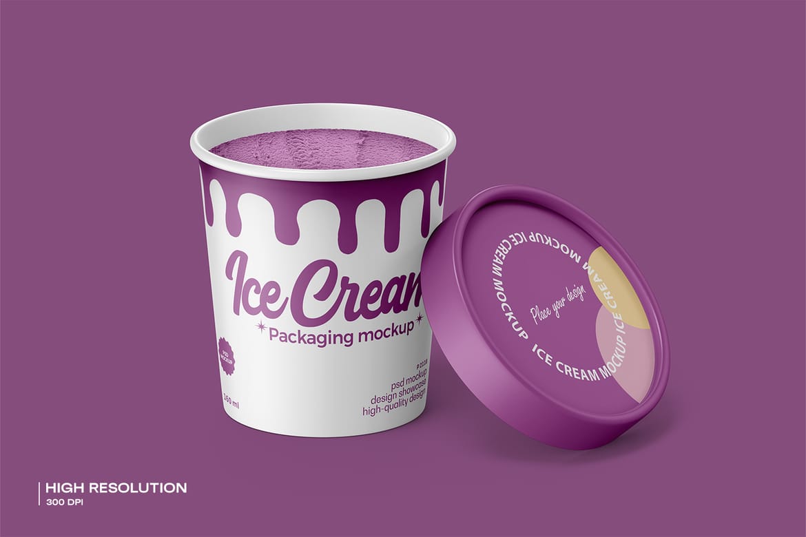 Ice Cream Tub Mockup