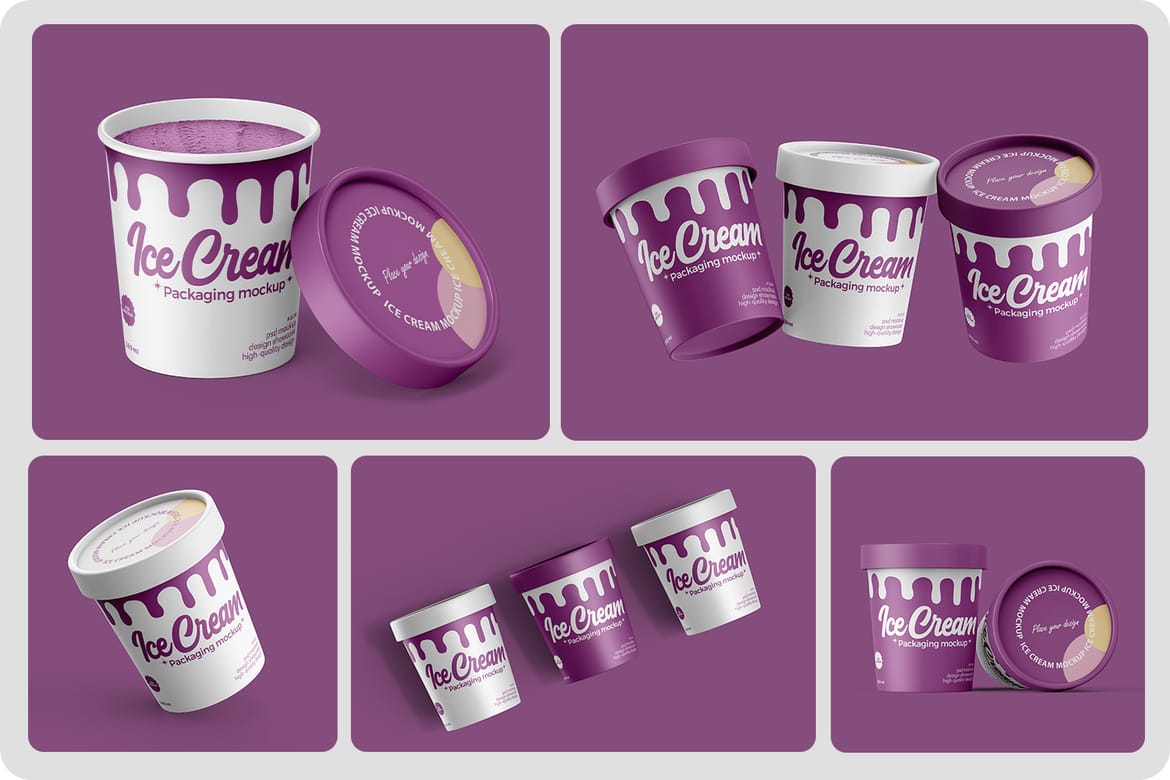 Ice Cream Tub Mockup