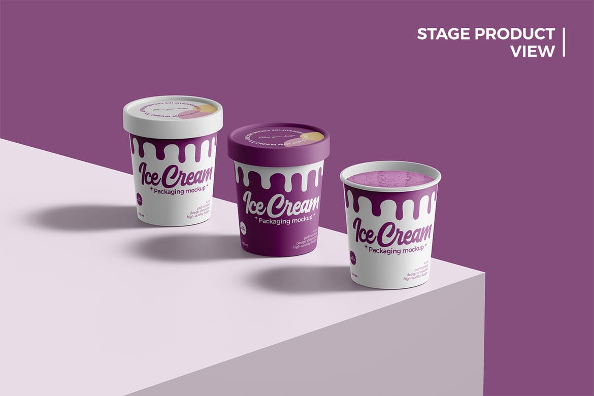 Ice Cream Tub Mockup