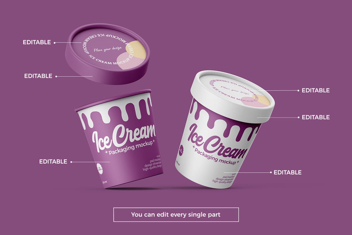 Ice Cream Tub Mockup
