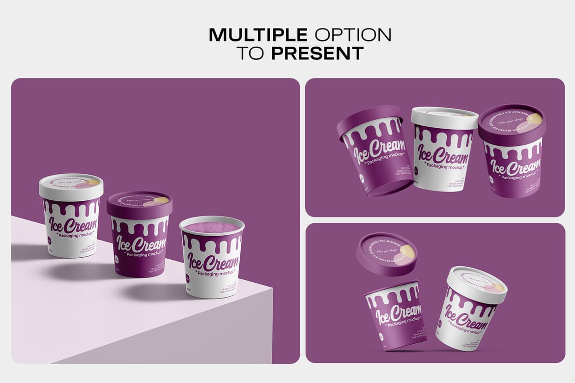 Ice Cream Tub Mockup