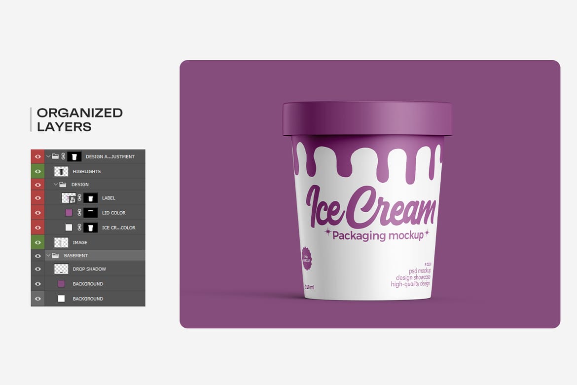 Ice Cream Tub Mockup