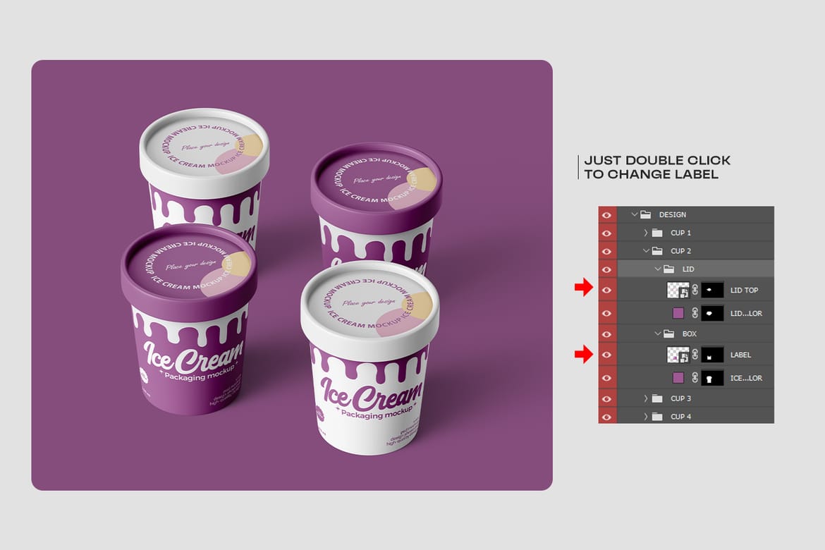 Ice Cream Tub Mockup