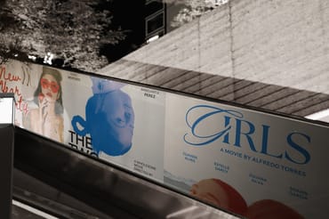 Posters mockup on an escalator