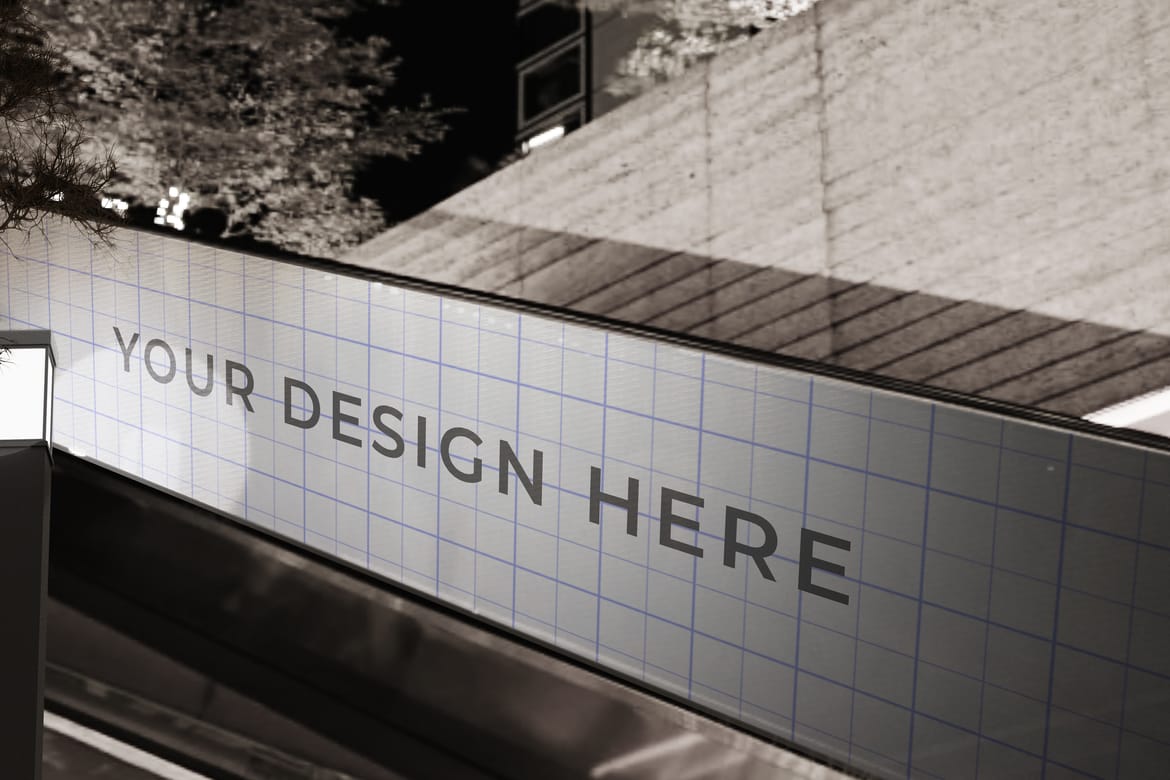 Posters mockup on an escalator