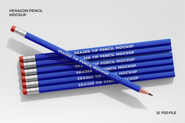 Hexagon Pencil Mockup Set