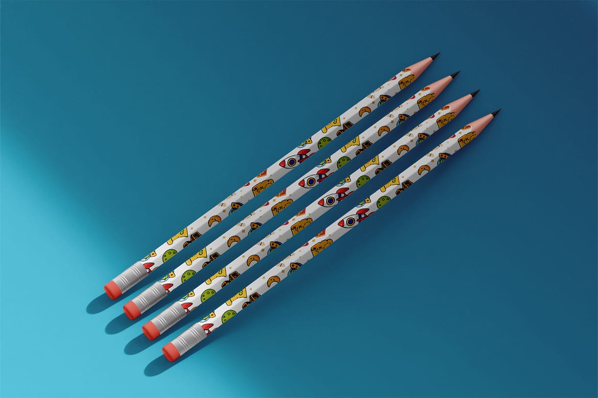 Hexagon Pencil Mockup Set
