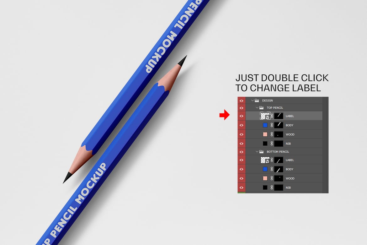 Hexagon Pencil Mockup Set
