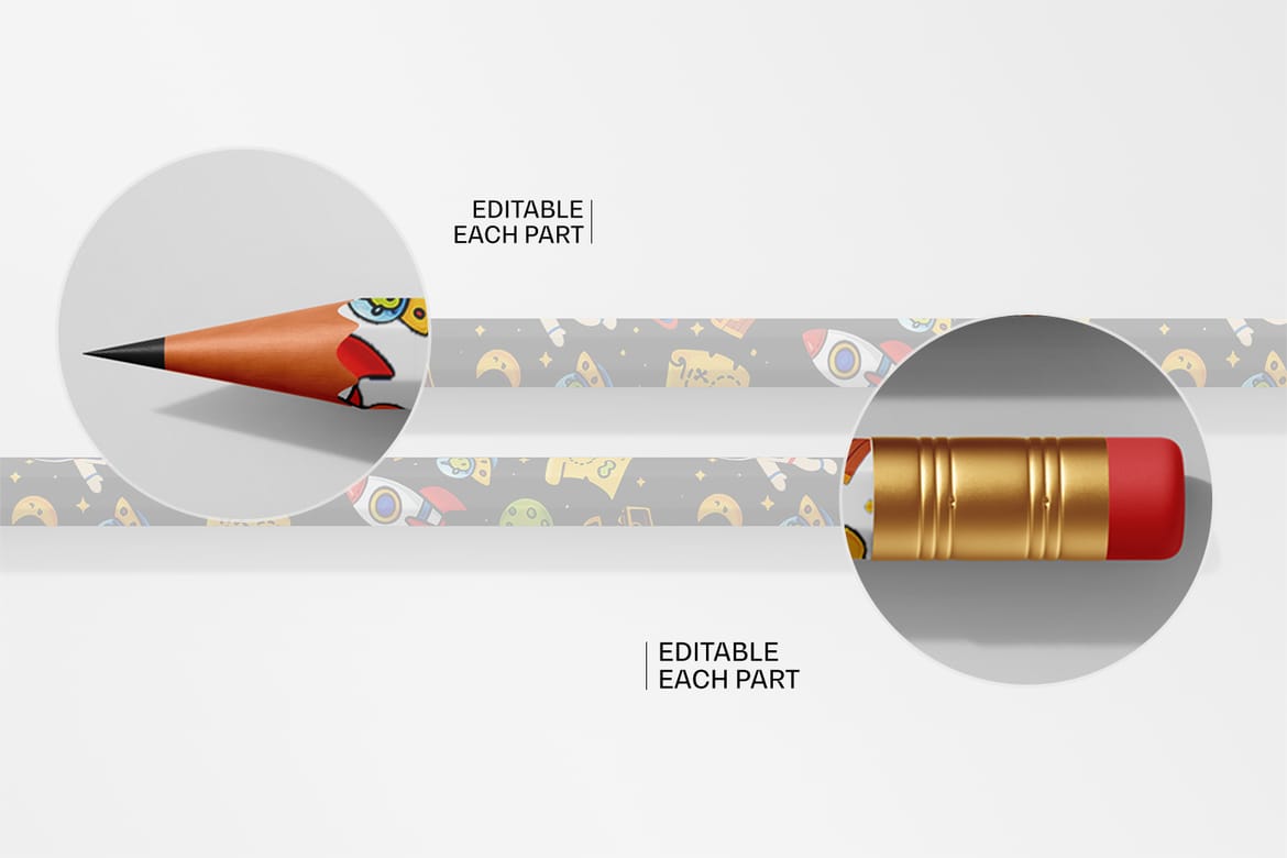 Hexagon Pencil Mockup Set